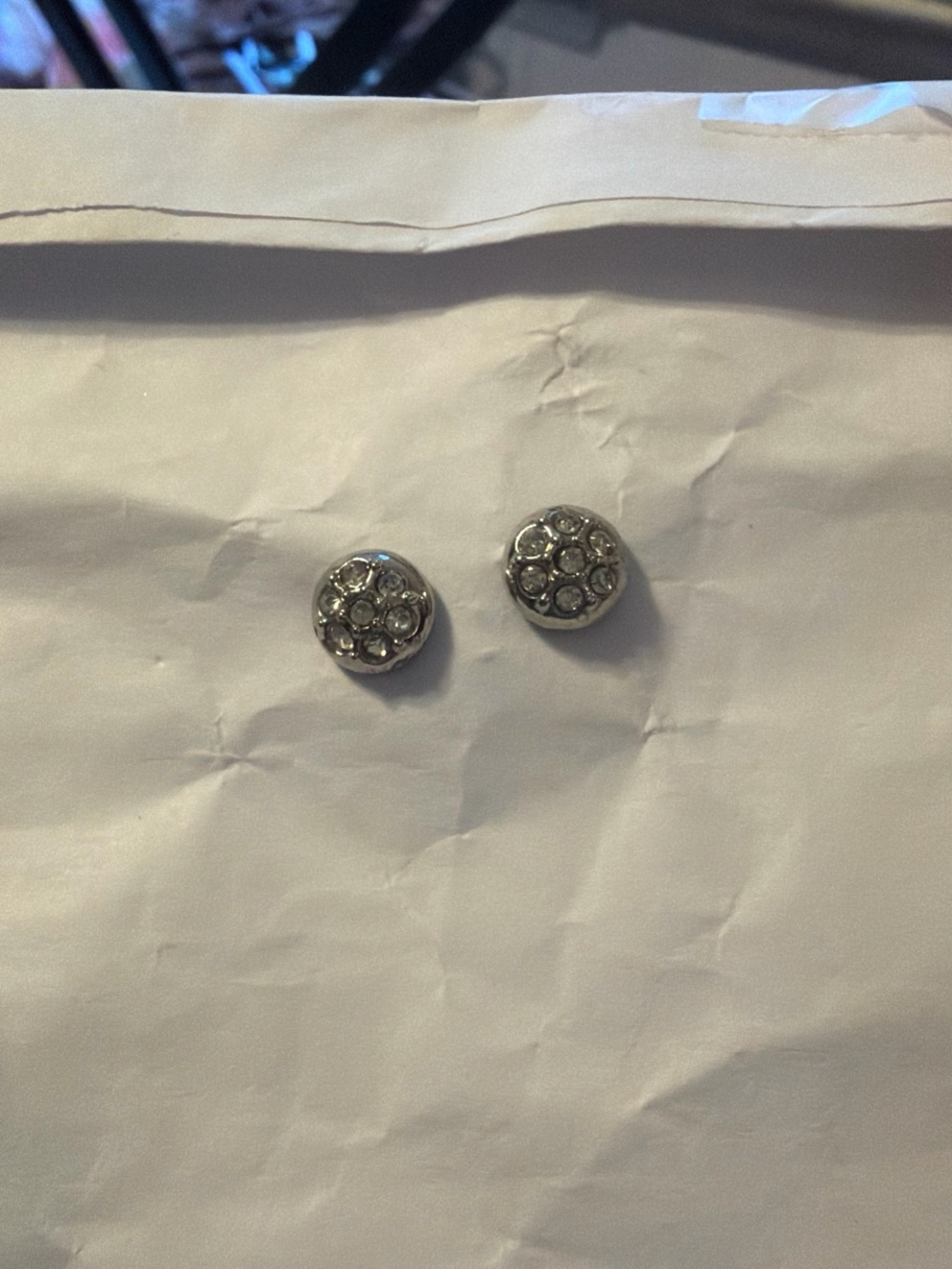 Silver Crystal Round Stud Earrings - Women Accessories